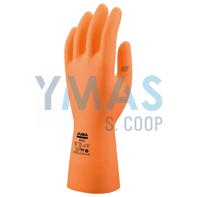 GUANTE LATEX 1MM QUIMICO NARANJA 9
