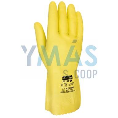 GUANTE LATEX AMARILLO T-8 FLOCADO LIGERO