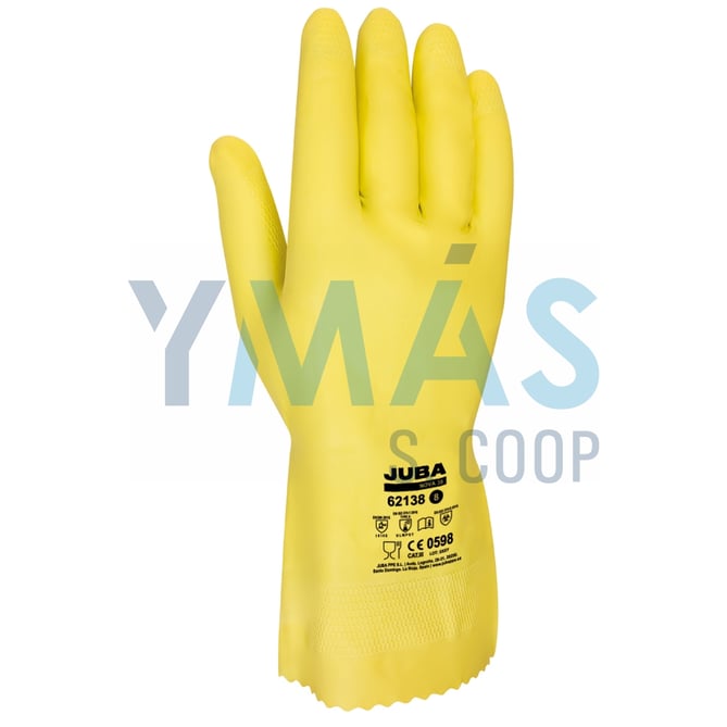 GUANTE LATEX AMARILLO T-8 FLOCADO LIGERO
