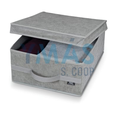 CAJA GUARDARROPA M C/ASA 35X45X18CM GRIS