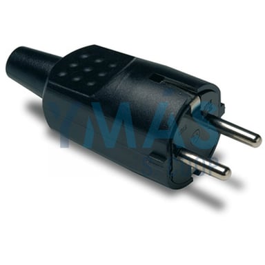 CLAVIJA CAUCHO 4,8MM 16A-250V NEGRO