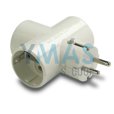 ADAPTADOR TRIPLE TT CERAMICA 16A-250V