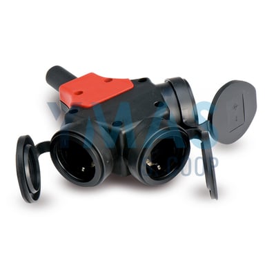 ADAPTADOR TRIPLE TT GOMA IP44 16A-250V