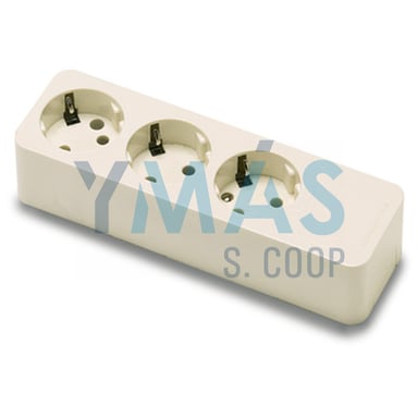 BASE MULTIPLE 3 TOMAS TT 16A-250V BLANCO