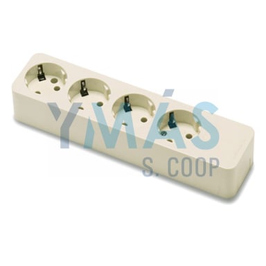 BASE MULTIPLE 4 TOMAS TT 16A-250V BLANCO