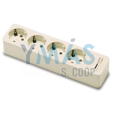 BASE MULTIPLE 4 TOMAS TT INTERRUPTOR 16A-250V BLAN