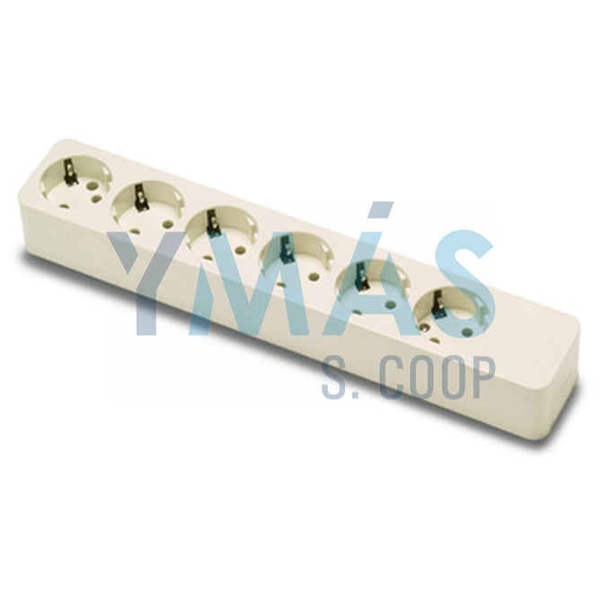 BASE MULTIPLE 6 TOMAS TT 16A-250V BLANCA