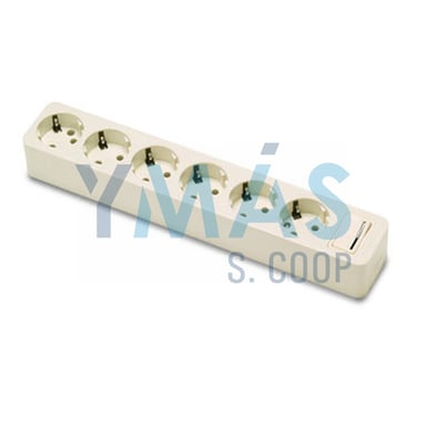 BASE MULTIPLE 6 TOMAS TT INTERRUPTOR 16A-250V BLAN