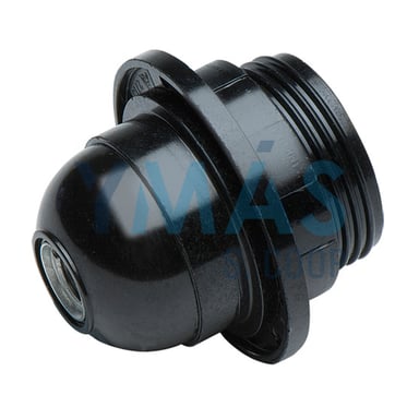 PORTALAMPARAS ROSCADO+ARANDELA E-27 NEGRO