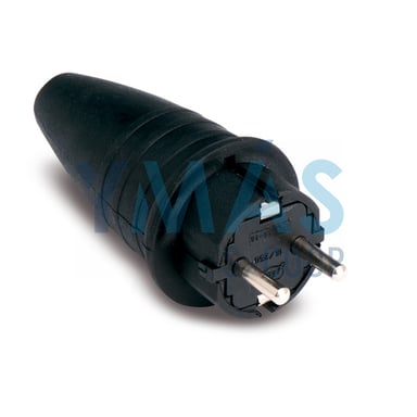CLAVIJA GOMA IP-44 TT 16A-250V NEGRO