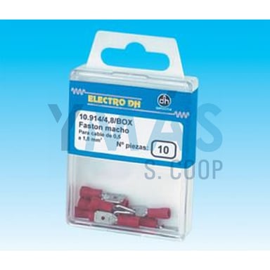 TERMINAL FASTON MACHO AISLADO 6,35 10 UNIDADES
