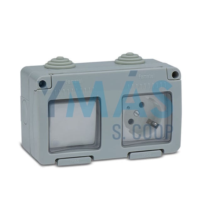 CONMUTADOR + BASE ESTANCO 2P+TTL 16A