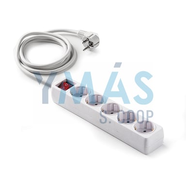 BASE MULTIPLE 5 TOMAS TT 3M INTERRUPTOR BLANCO