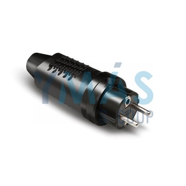 CLAVIJA AEREA GOMA TT 16A 250V NEGRO IP44
