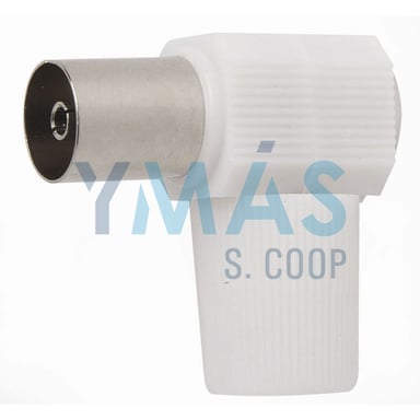 CONECTOR TV 9,5MM ACODADO HEMBRA BLANCO BLISTER