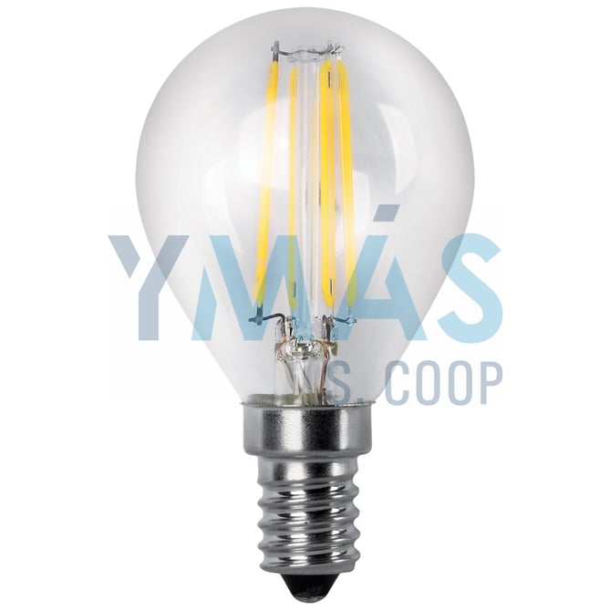 LAMPARA LED ESFERICA FILAMENTO E14 4W FRIA 400 LM