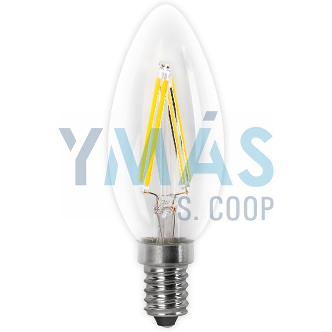 LAMPARA LED VELA FILAMENTO E14 4W CALIDA 350 LM