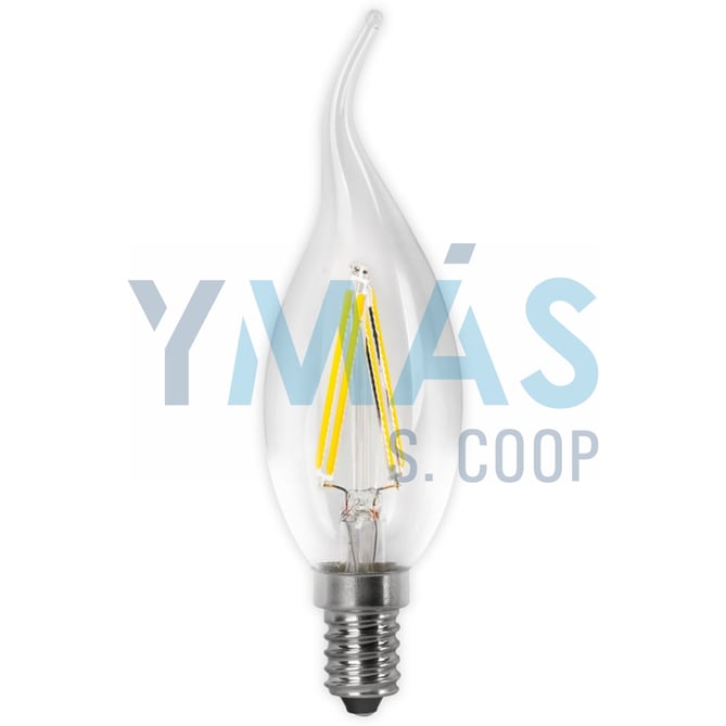 LAMPARA LED VELA FLAMA FILAMENTO E14 4W FRIA 400LM