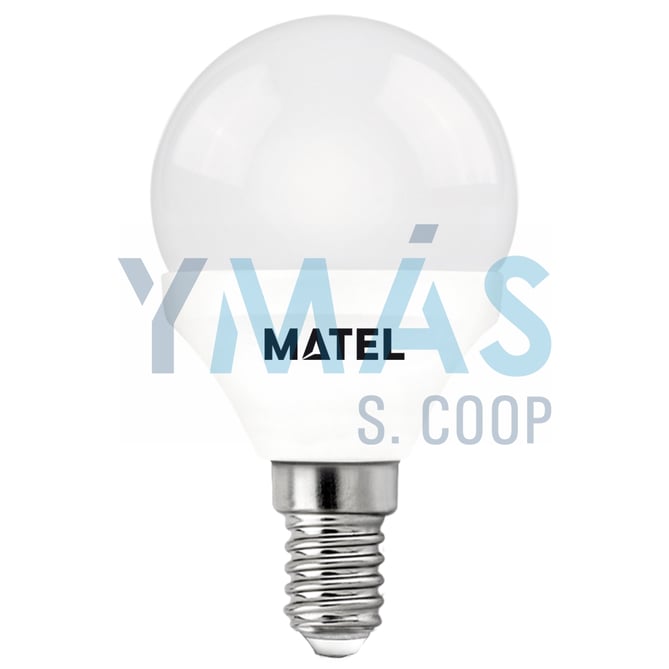 LAMPARA LED ESFERICA E14 5W FRIA 500 LUMENS