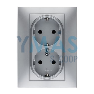 BASE ENCHUFE DOBLE TOMA 16A 250V ALUM. HABITAT 15