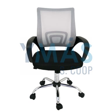 SILLA DE ESTUDIO ASIENTO TEXTIL REPOSABRAZOS GRIS