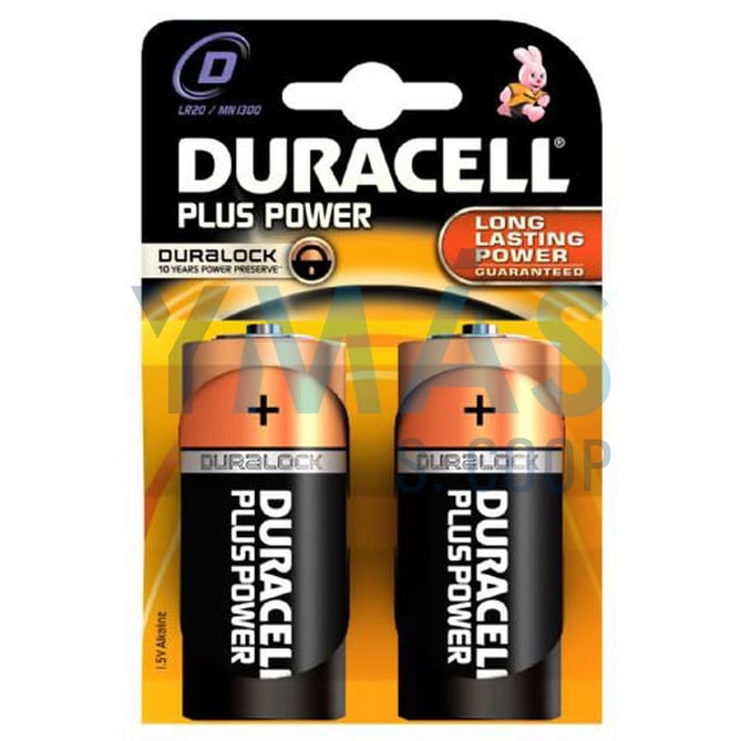 PILA ALCALINA DURACELL PLUS POWER LR20 2 UNIDADES
