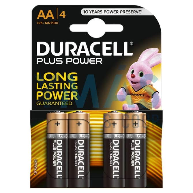 PILA ALCALINA DURACELL PLUS POWER LR 06 4 UNIDADES