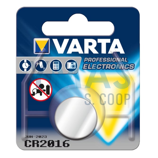 PILA BOTON LITIO 3V CR2016 1UDS VARTA