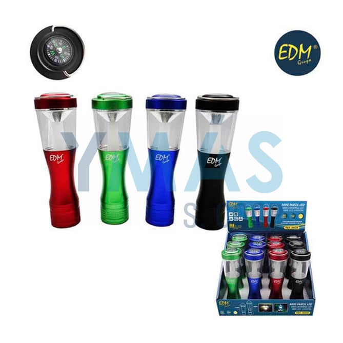 FAROL MINI EMERGENCIA BRUJULA LED 1W 80 LM EDM