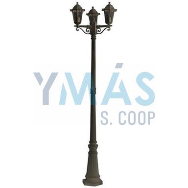 FAROLA ALUMINIO ORLANDO NEGRO 2,17M E27 3X60W