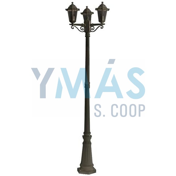 FAROLA ALUMINIO ORLANDO NEGRO 2,17M E27 3X60W