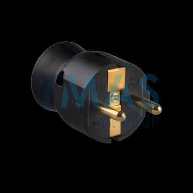 CLAVIJA SALIDA RECTA 2P+T 16A NEGRA