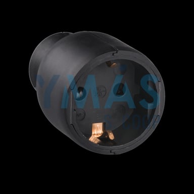 BASE MOVIL SALIDA RECTA 2P+T 16A NEGRA