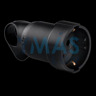 BASE MOVIL CON ANILLO TIRADOR 2P+T 16A NEGRA