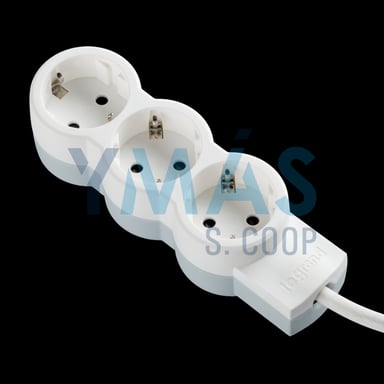 BASE MULTIPLE 3 TOMAS 1.5M BLANCO ESTANDAR