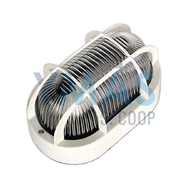 APLIQUE OVAL E-27 60W BLANCO C/REJILLA