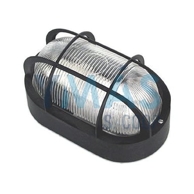 APLIQUE OVAL E-27 60W NEGRO C/REJILLA