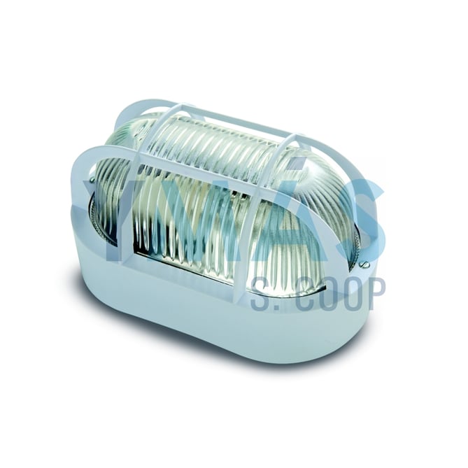 APLIQUE OVAL E-27 60W BLANCO C/REJILLA
