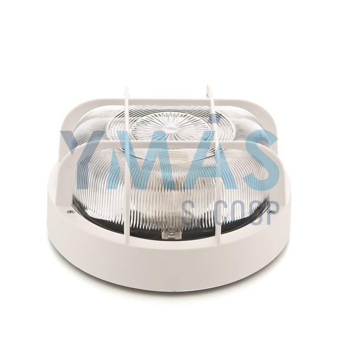 APLIQUE REDONDO E27 100W BLANCO C/REJILLA