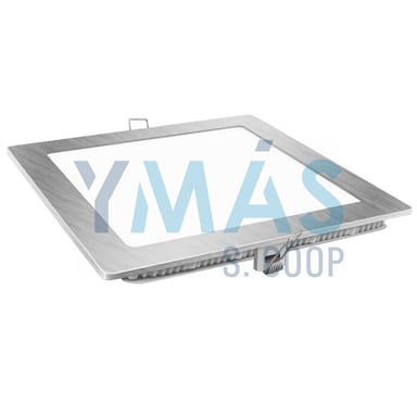 DOWNLIGHT LED CUADRADO PLATA PLANO 18W LUZ FRIA