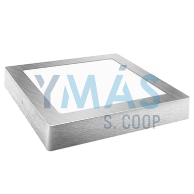 DOWNLIGHT LED CUADRADO PLATA SUPERFICIE 18W FRIA