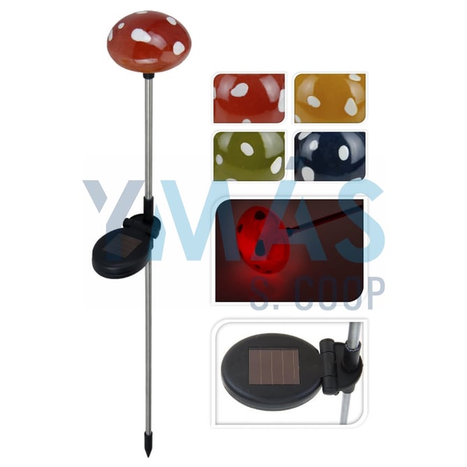 LAMPARA SOLAR ACERO INOX FORMA SETA