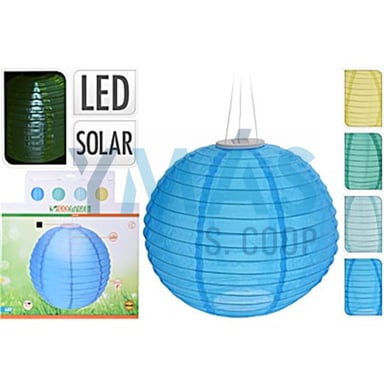 LAMPARA SOLAR BOLA 1 LED NYLON SURTIDOS 40CM