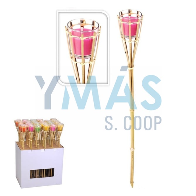 ANTORCHA JARDIN BAMBU 76CM C/VELA CITRONELA