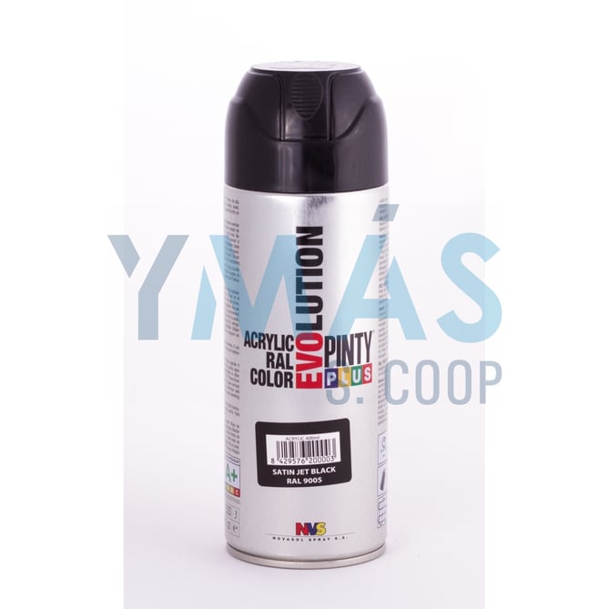 PINTURA SPRAY ACRILICO RAL 9005 NEGRO SATIN 400 ML