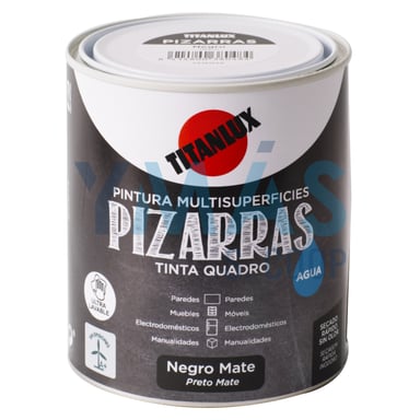 ESMALTE AL AGUA PIZARRAS NEGRO MATE 750ML