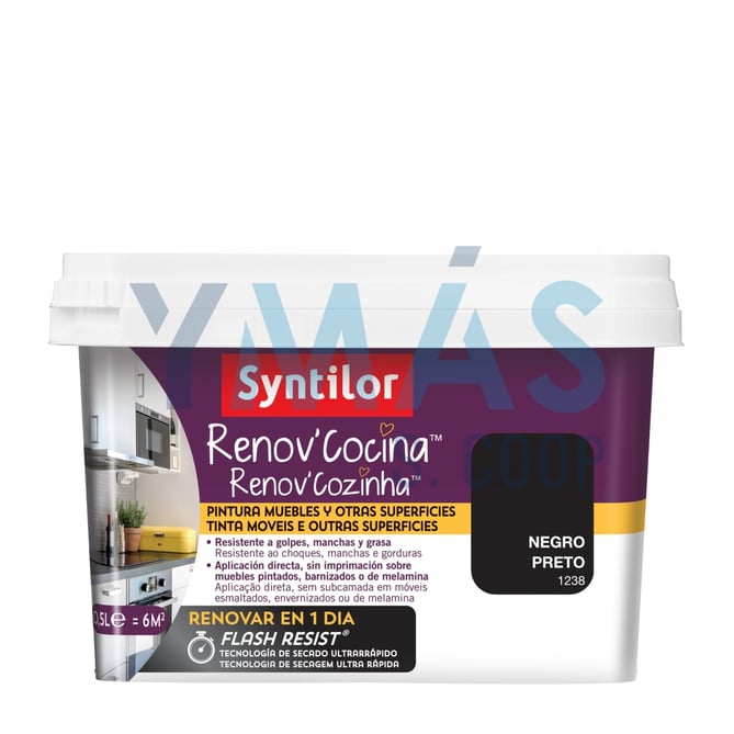 PINTURA RENOV COCINA FLASH RESIST NEGRO 0.5L