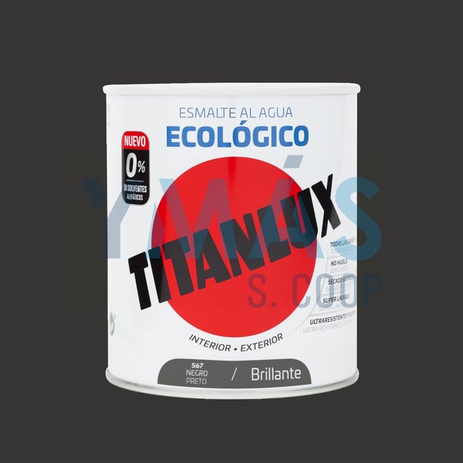 ESMALTE AL AGUA ECOLOGICO NEGRO BRILLO 750ML