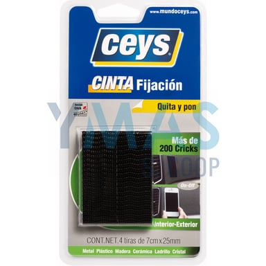 TIRAS DE FIJACION TACKCEYS NEGRO