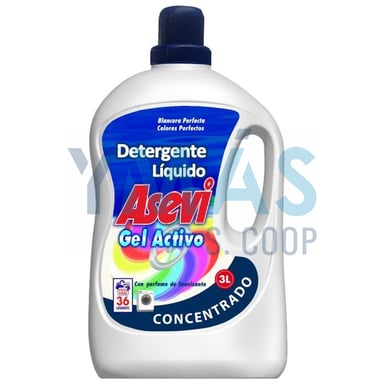 DETERGENTE LIQUIDO GEL ACTIVO ASEVI 3L